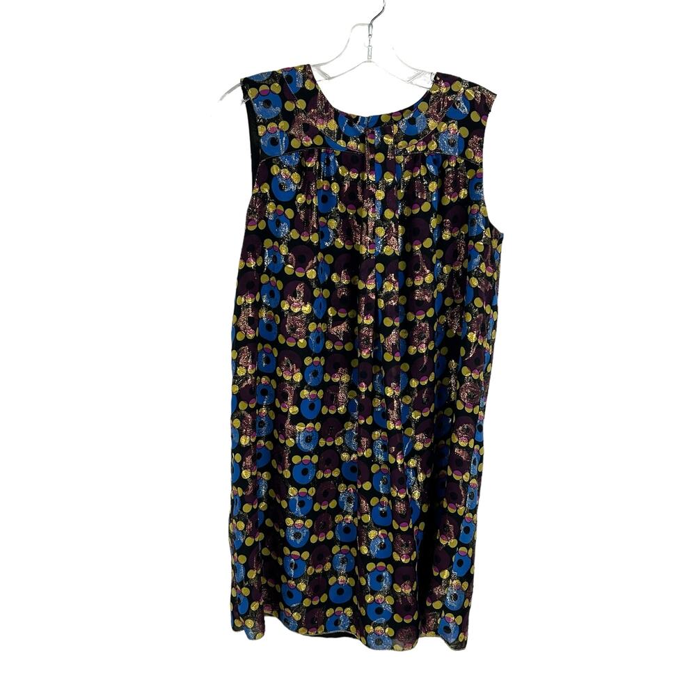 Anna Sui for Target Multicolor Metallic Geometric Print Sleeveless Mini Dress 9